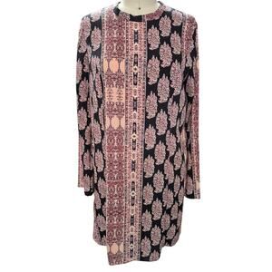 NWT BCBGeneration Colorful 100% Polyester Shift  Open Back Dress Sz L